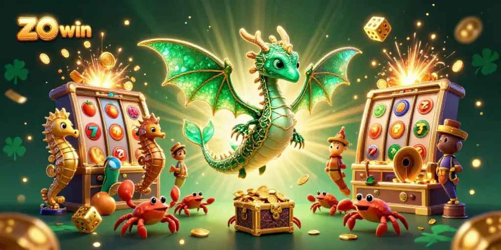 Engage with the thrilling world of zo win casino as the dragon guards a treasure amidst a colorful jackpot explosion.