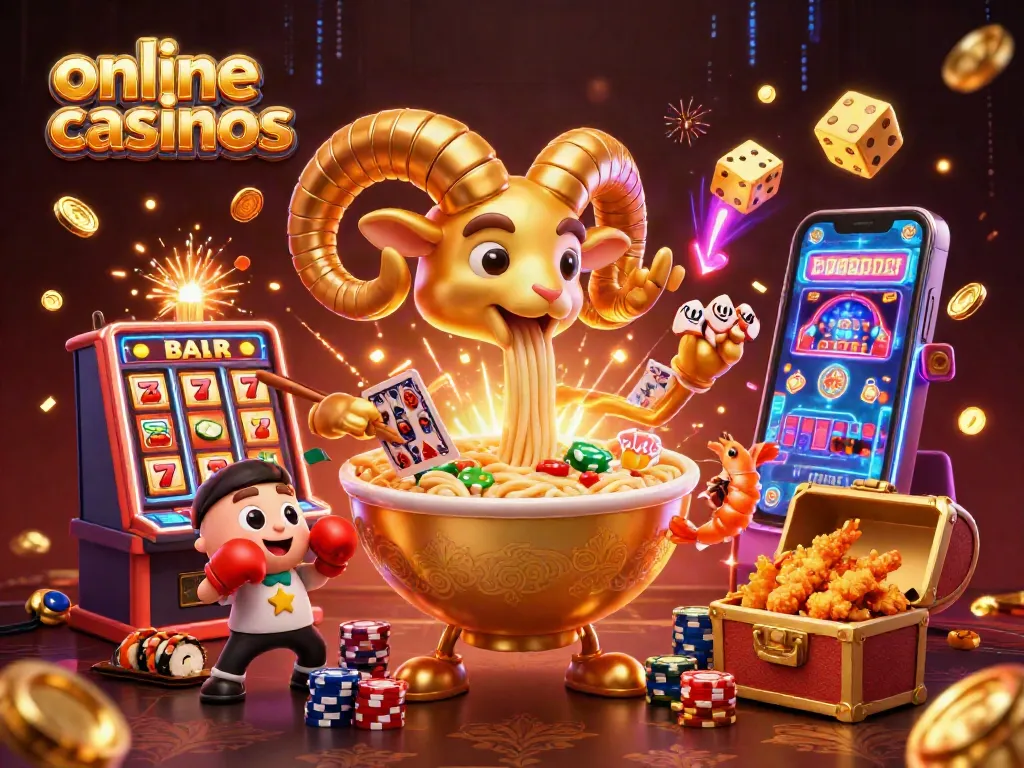 Engaging scene showcasing colorful online casinos with animated characters and vibrant game elements