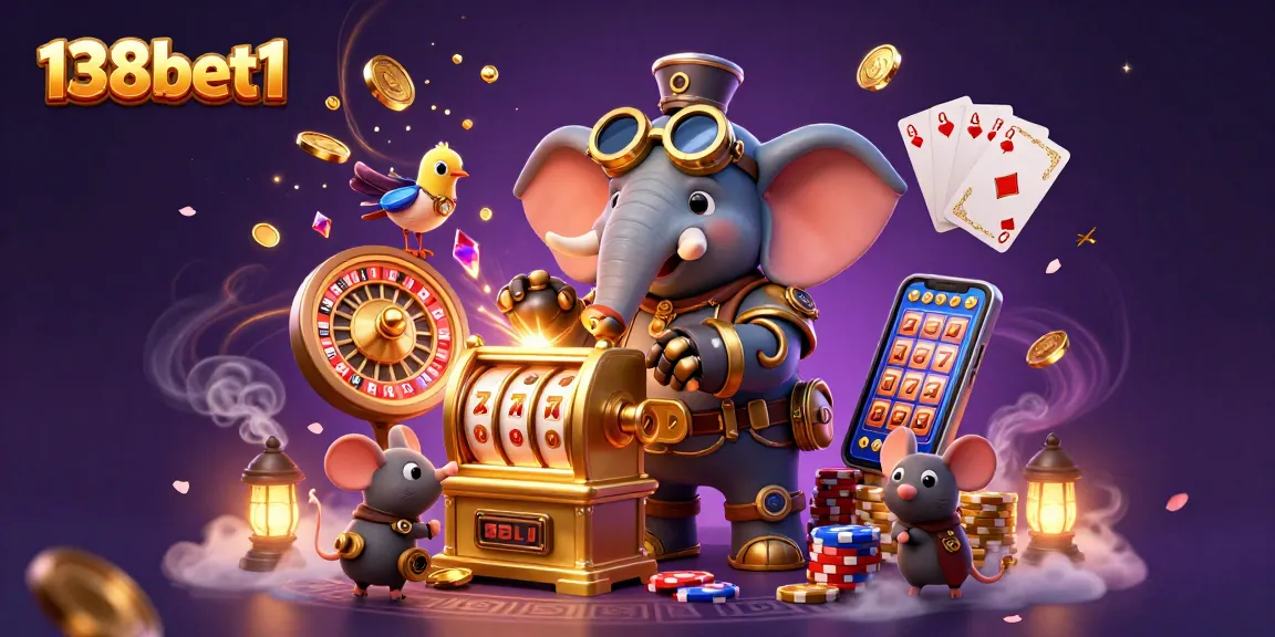 Spin the reels at 138bet1 with a steampunk elephant and dynamic casino elements!