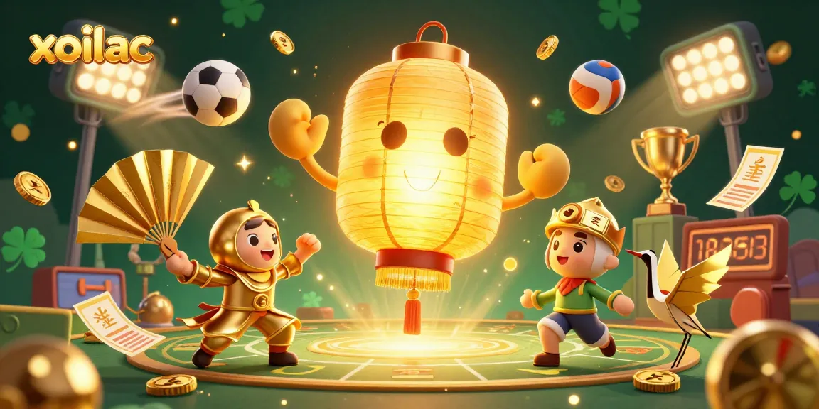 Experience live sports action on xoilac with a vibrant casino scene featuring golden characters and dynamic sports elements.