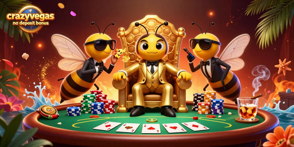 Experience the excitement of the crazyvegas no deposit bonus in this vibrant casino illustration.