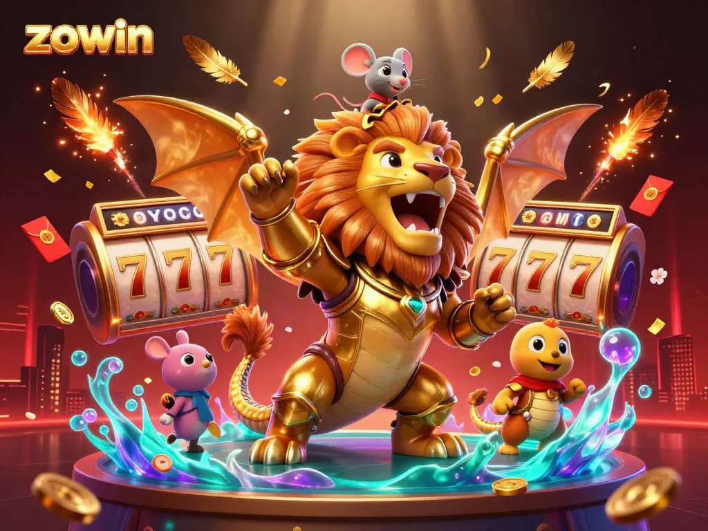 Zowin players enjoy thrilling slot experiences with vibrant colors and exciting rewards in a dynamic casino setting.