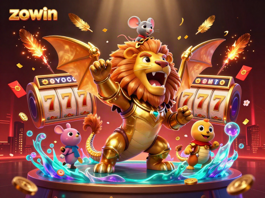 Zowin players enjoy thrilling slot experiences with vibrant colors and exciting rewards in a dynamic casino setting.