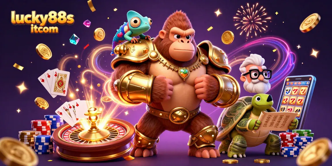 Experience gaming excitement with lucky88s itcom as the gorilla king and friends celebrate wins!