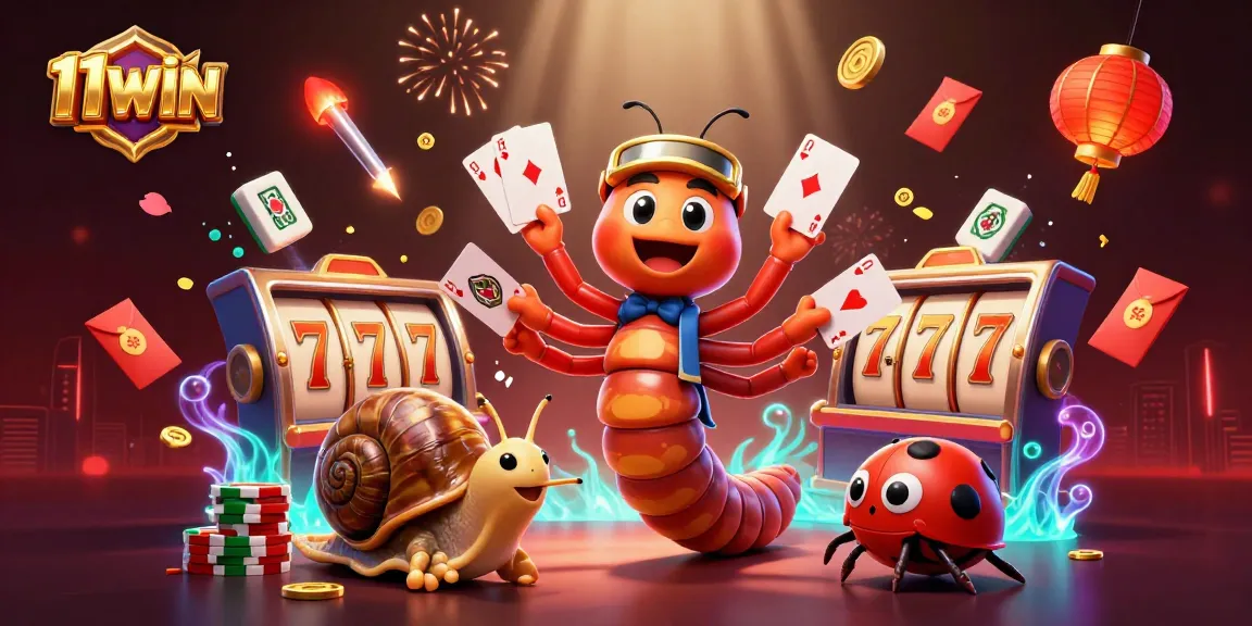 Experience the excitement of 11WIN with vibrant characters and dynamic casino visuals.