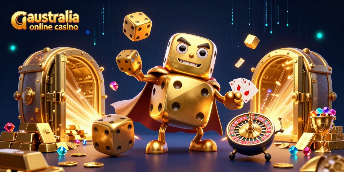 Engage in exciting gameplay at the australia online casino with our vibrant 3D illustration of dynamic gaming elements.