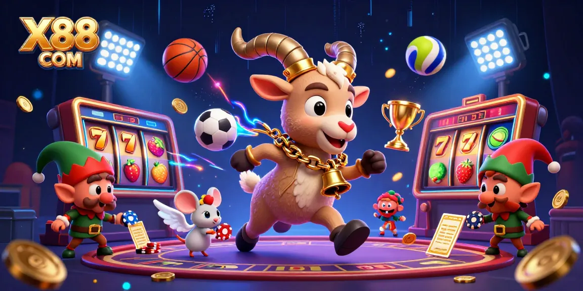 Experience thrilling excitement at X88 COM as Krampus and friends run a vibrant casino scene