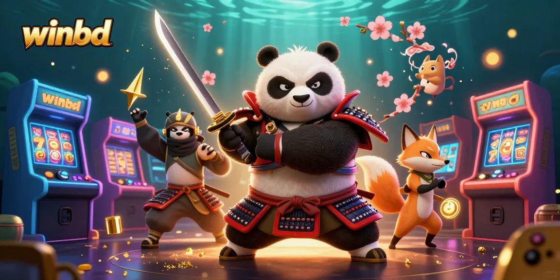 Experience thrilling gaming action with winbd, featuring exciting 3D characters and casino elements.