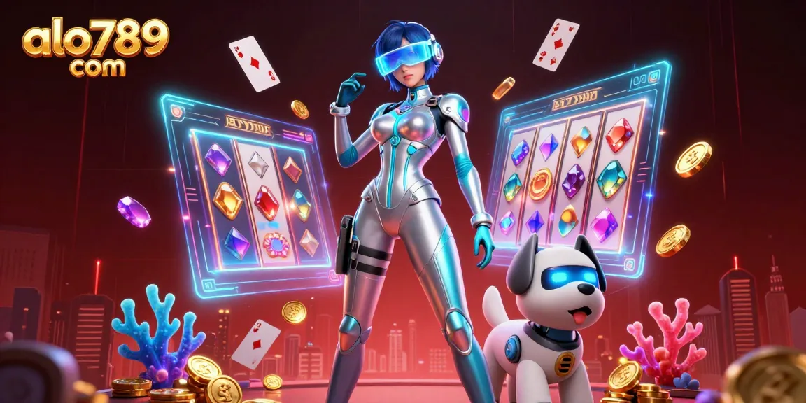 Experience thrilling gameplay action at alo789 com with a stunning 3D illustration showcasing casino excitement and immersive elements.