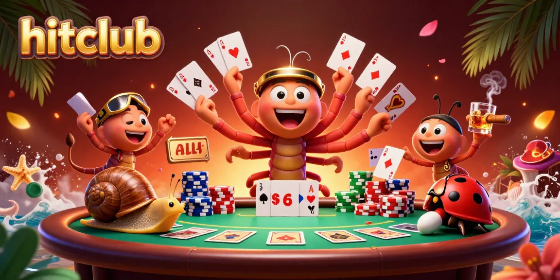 Hitclub brings excitement with a dynamic casino scene featuring a millipede dealer and thrilling poker action.