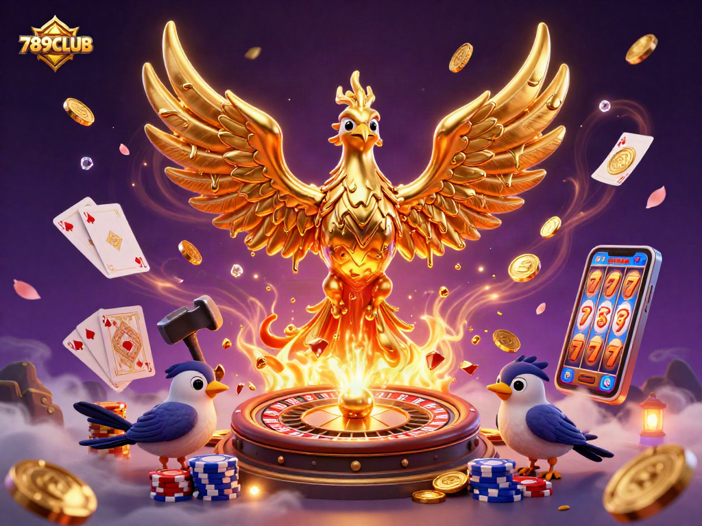 Experience dynamic gameplay at 789CLUB with golden phoenix and casino elements.