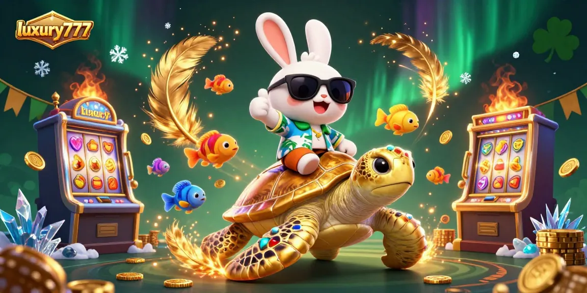 Experience luxury777's exciting games with our vibrant illustration showcasing fun characters, jackpots, and colorful casino elements.