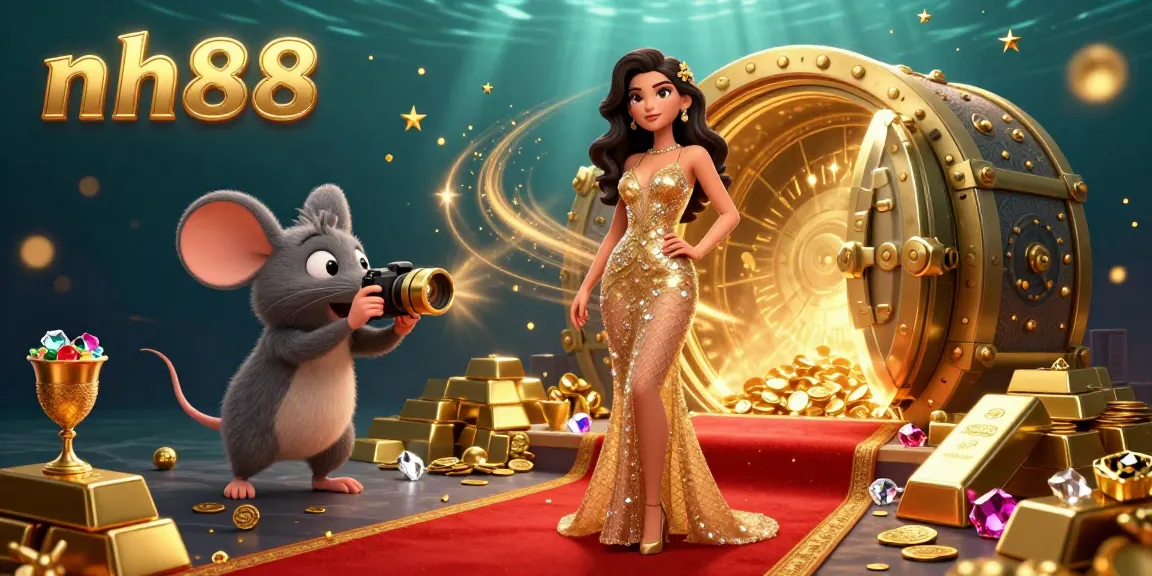 Experience winning thrills at nh88 with a stunning golden casino scene filled with treasures.