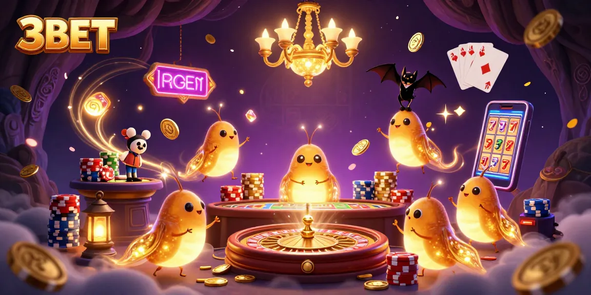 Experience seamless gaming at 3BET, a vibrant casino with glowworms and golden riches.