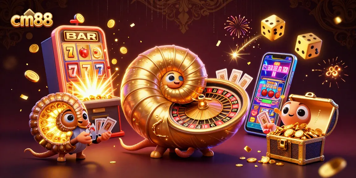 Experience massive winning at CM88 with the giant nautilus roulette wheel illustration and jackpot explosions.