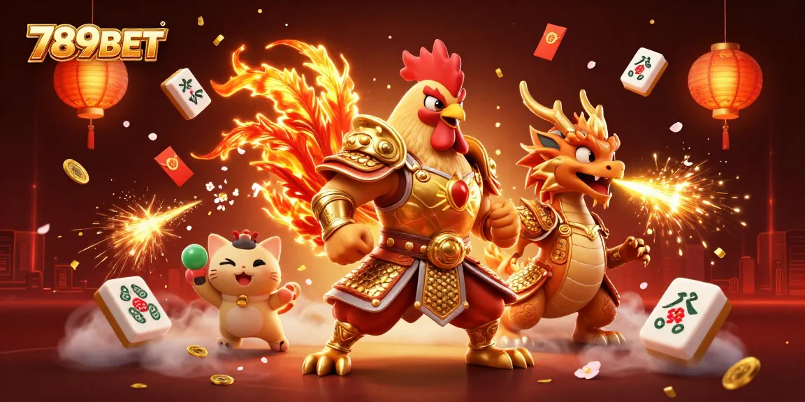Experience thrilling wins at 789BET with dynamic gambling action featuring a warrior rooster and dragon