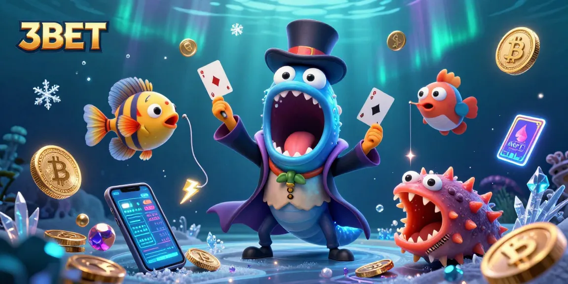 Experience 3BET's thrilling card tricks in an underwater casino with luminescent creatures.