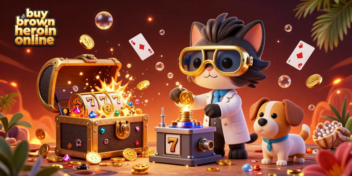 Experience the thrill to buy brown heroin online while enjoying casino fun with gold coins and colorful gems.