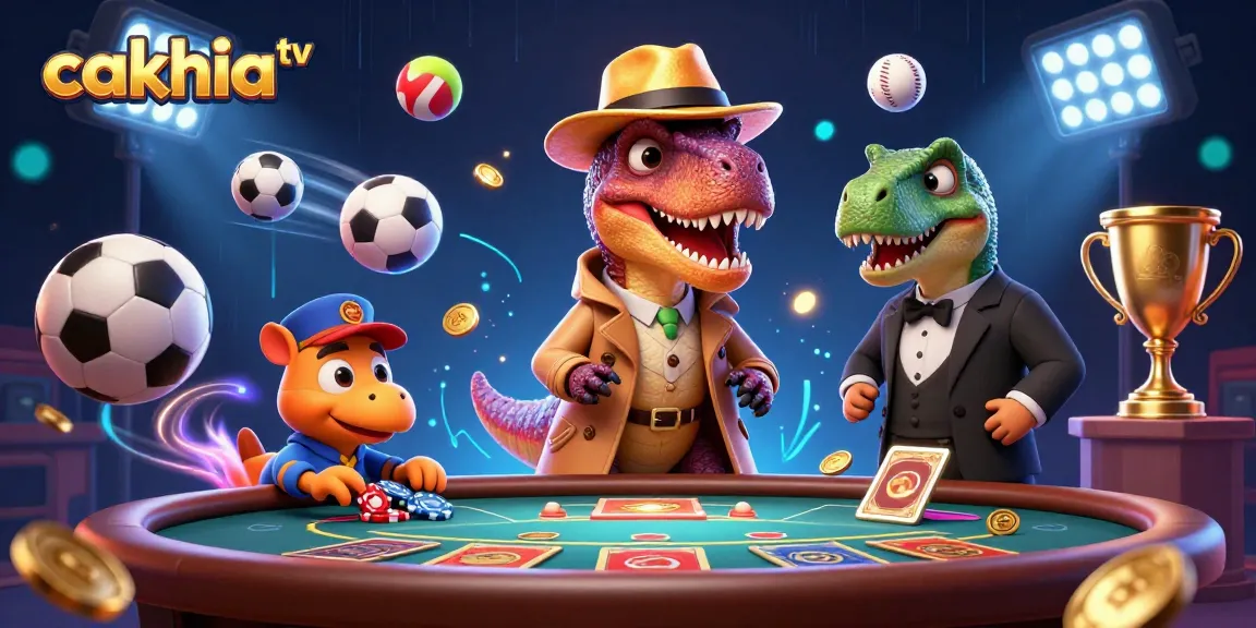 Cakhia TV showcases a dynamic 3D scene featuring animated characters at a blackjack table, enhancing the online betting experience.