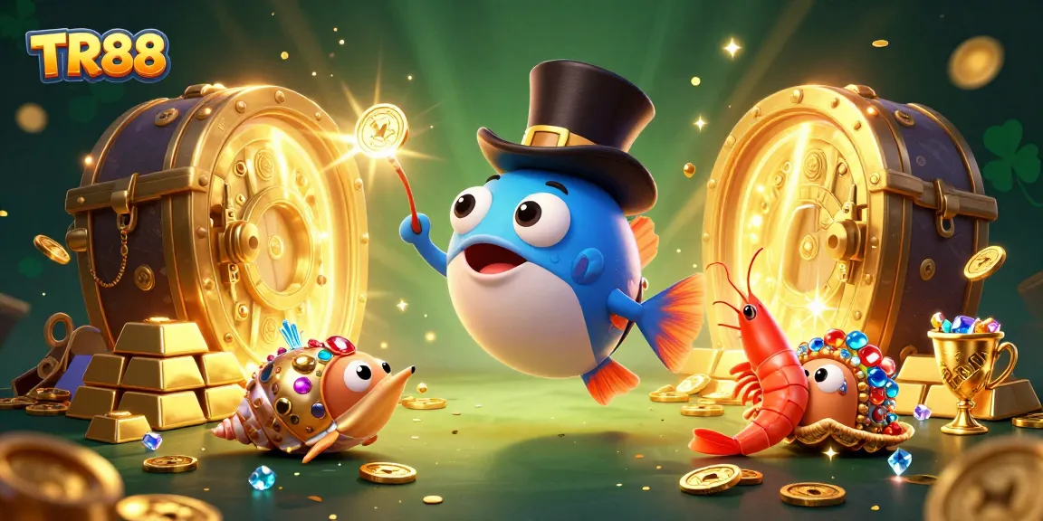 Engage in thrilling gameplay at TR88 with vibrant treasures and dynamic casino characters.