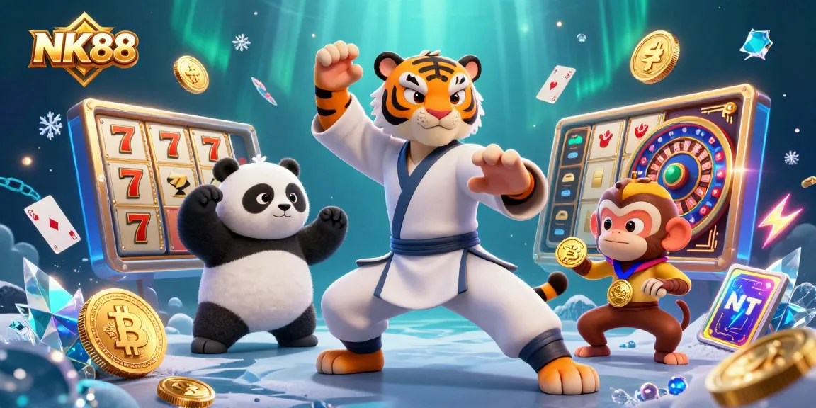 Watch the kung fu tiger master leading the fun at NK88 casino with exciting slot games.