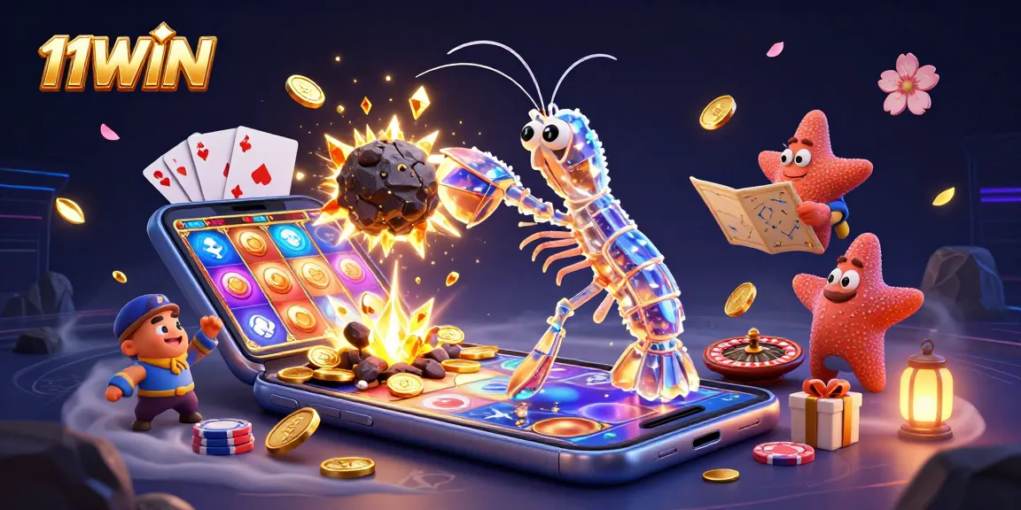 Experience the excitement of 11WIN with vibrant casino themes featuring characters and games bursting with energy.